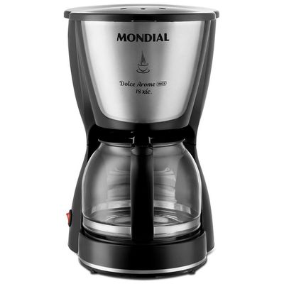 Cafeteira Elétrica Mondial Dolce Arome Inox C-30 18 Xícaras Preto / 110V