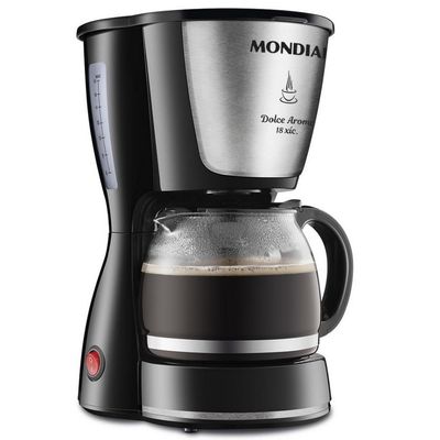 Cafeteira Elétrica Mondial Dolce Arome Inox C-30 18 Xícaras Preto / 110V