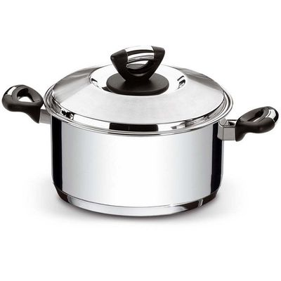 Caçarola Funda Tramontina Solar Baquelite Inox 28CM Preto com Inox