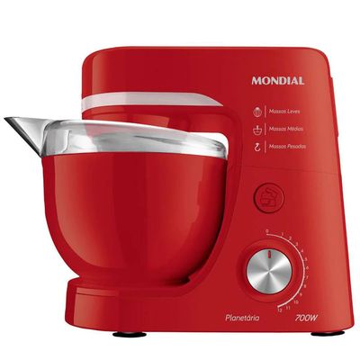 Batedeira Planetária Mondial BP-03 com 12 Velocidades e 700W Vermelho / 110V
