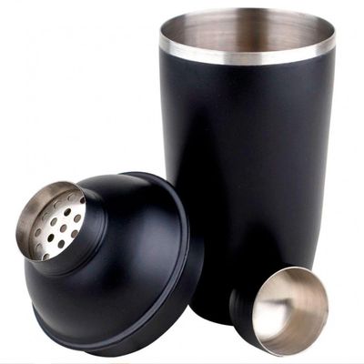 Coqueteleira Dynasty Open Bar com Tampa com Filtro 500 ml Preto