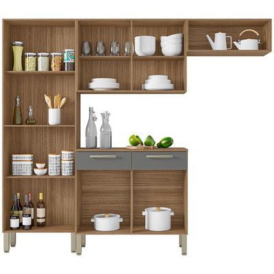 Cozinha Compacta Nala com 10 Portas, 2 Gavetas e 4 Prateleiras Kit`s Paraná n/a