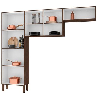 Cozinha Compacta Nala com 10 Portas, 2 Gavetas e 4 Prateleiras Kit`s Paraná n/a