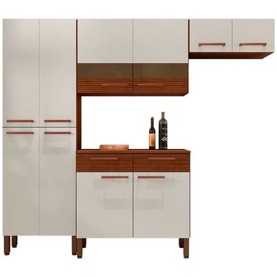 Cozinha Compacta Nala com 10 Portas, 2 Gavetas e 4 Prateleiras Kit`s Paraná n/a