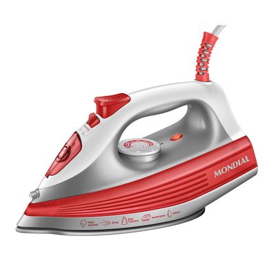 Ferro a Vapor Mondial Branco e Coral 1200W FVN-01-O 127V