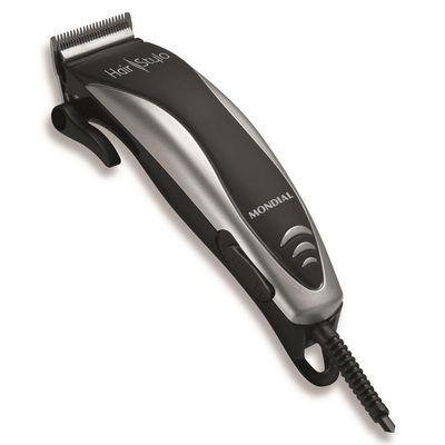 Máquina de Cortar Cabelo Mondial Hair Stylo CR-02 4 com Pentes Prata com Preto / 110V