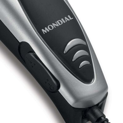 Máquina de Cortar Cabelo Mondial Hair Stylo CR-02 4 com Pentes Prata com Preto / 110V