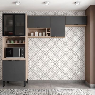 Cozinha Firenze 3 Peças Armário com 2 Portas Demóbile Avena com Granito