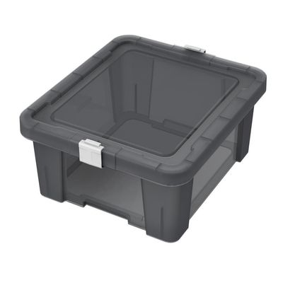 Caixa Organizadora em Polipropileno Tramontina Office 92550/012 com Tampa 17 L Fumê