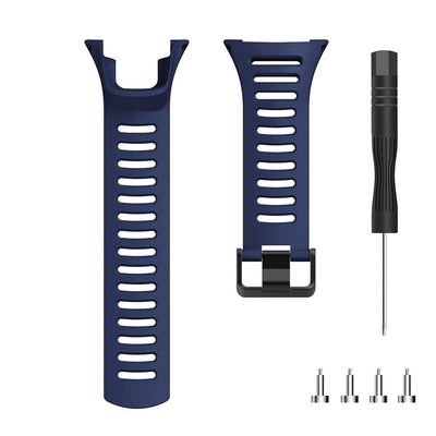 Pulseira de Silicone de 24mm para Relógio Suunto Ambit 1/2/3 azul meia-noite