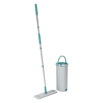 Mop Lava e Seca FlashLimp Fit com Balde 2,5L e Refil Cinza com Verde Esmeralda