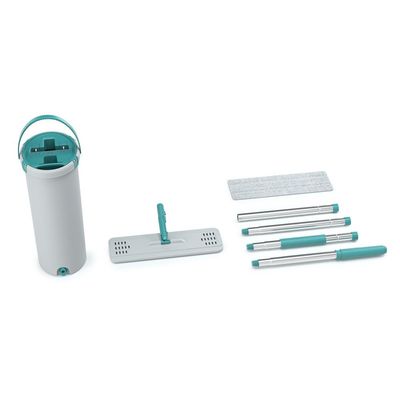 Mop Lava e Seca FlashLimp Fit com Balde 2,5L e Refil Cinza com Verde Esmeralda