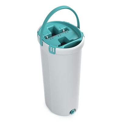 Mop Lava e Seca FlashLimp Fit com Balde 2,5L e Refil Cinza com Verde Esmeralda