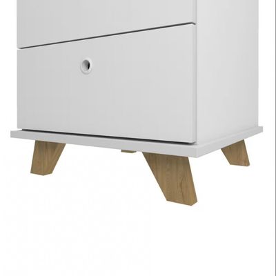 Gaveteiro Artany Day com 2 Gavetas e 1 Nicho Olmo com Branco