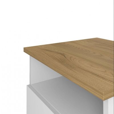 Gaveteiro Artany Day com 2 Gavetas e 1 Nicho Olmo com Branco
