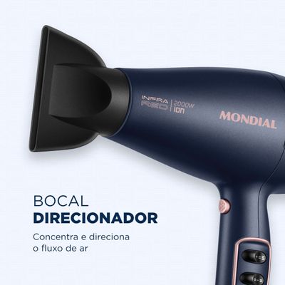 Secador de Cabelos InfraRed Mondial Azul e Golden Rose0W SCP-01-IR 127V