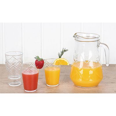 Conjunto Jarra 5 Peças de Vidro Maracatu Nadir Figueiredo Única