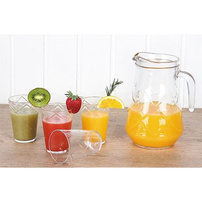 Conjunto Jarra 5 Peças de Vidro Maracatu Nadir Figueiredo Única