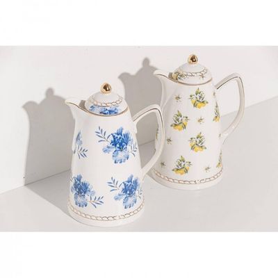 Garrafa Térmica Wolff em Porcelana Lemon Branca 900ml Branco