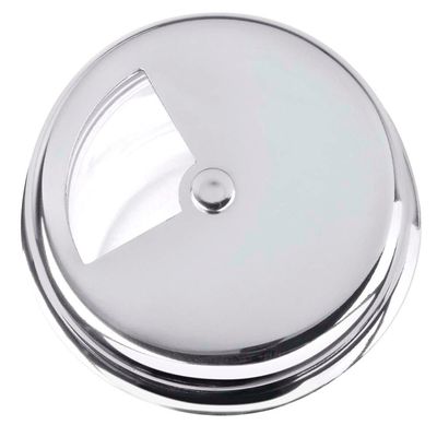 Queijeira com Tampa Forma em Vidro e Inox 160 ml Inox e Transparente