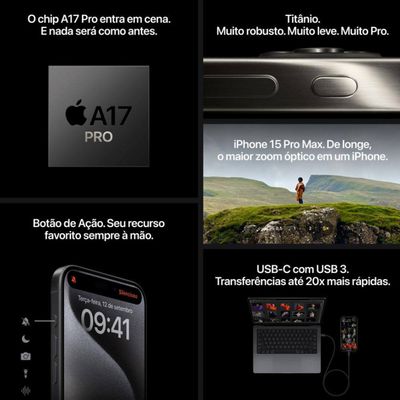 Apple iPhone 15 Pro 128 GB Titânio Branco Titânio Branco