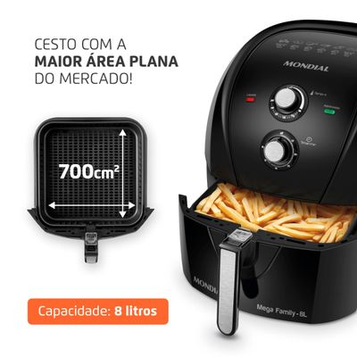 Fritadeira Sem Óleo Air Fryer 8L Mondial Preto - AFN-80-FB 127V