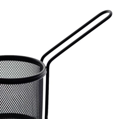 Mini Cesta Redonda para Alimentos Dynasty Fry em Aço Inox Preto
