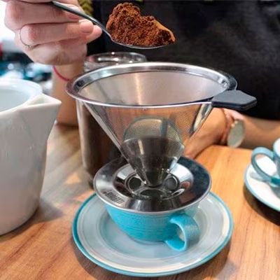 Coador de Café Pour Over Bialetti em Aço Inox 12,5 cm Inox
