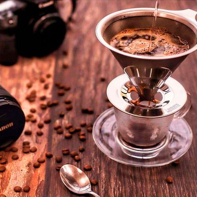Coador de Café Pour Over Bialetti em Aço Inox 12,5 cm Inox