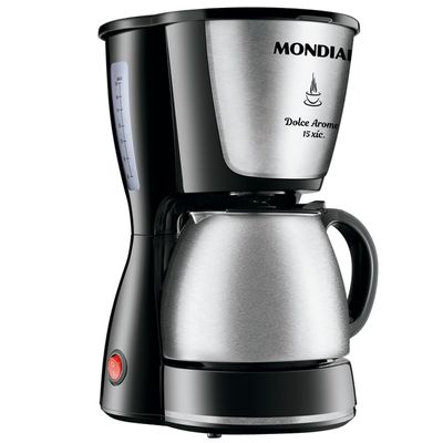 Cafeteira Elétrica Mondial Dolce Arome Thermo Inox C-34 15 Xícaras Preto com Inox / 220V