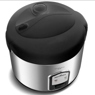 Panela Elétrica de Arroz BPA10PI 10 Xícaras Britânia Inox com Preto / 110V