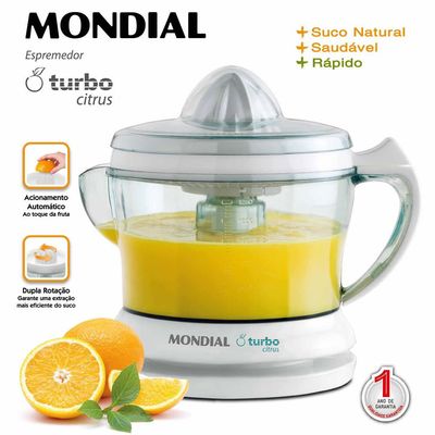 Espremedor de Frutas Turbo Citrus E01 25W Mondial Branco / 220V