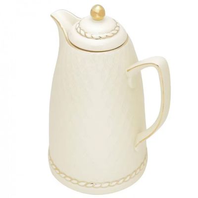 Garrafa Térmica Wolff em Porcelana Renda Creme 900ml Areia