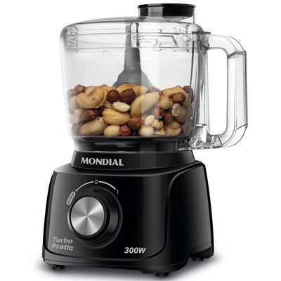 Mini Processador de Alimentos Turbo Pratic MP16 300W Mondial Preto / 220V