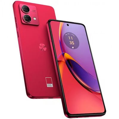 Smartphone Motorola Moto G84 5G Viva Magenta Vegan Leather 256GB, 8GB RAM, Tela de 6.5 Rosa