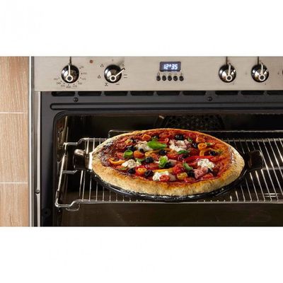 Pedra Refratária Redonda para Pizza Emile Henry em Cerâmica 37cm Preto