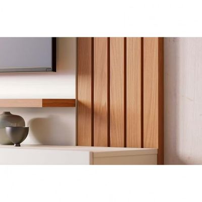 Painel Home Suspenso Colibri Juriti para TV até 65 Polegadas Off White Matte/Freijó