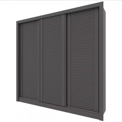 Guarda-Roupa Casal Bartira Village com 3 Portas Ripadas, 4 Gavetas e 243.1cm Grafite