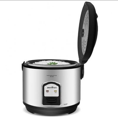 Panela Elétrica de Arroz BPA10PI 10 Xícaras Britânia Inox com Preto / 110V