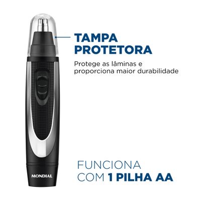 Aparador Trimmer 2 em 1 para Nariz e Orelha Mondial Classic TR-01 Única