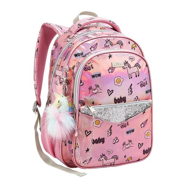 Mochila Infantil Holográfica Seanite Unicórnio 16 Mochila Infantil Holográfica Seanite Unicórnio 16