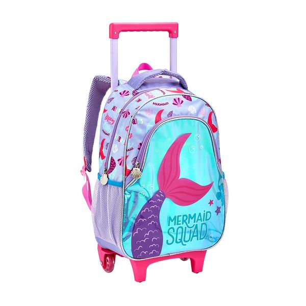 Mochila de Rodinhas Infantil Seanite Sereia/Unicórnio 16 Mochila de Rodinhas Infantil Seanite Sereia/Unicórnio 16