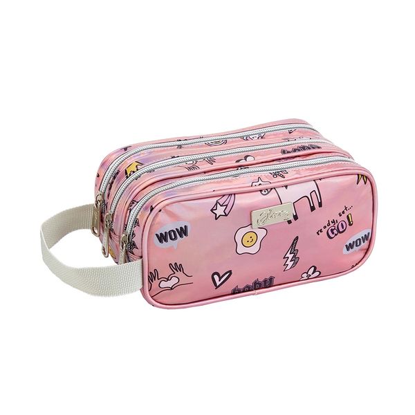 Estojo Triplo Juvenil Seanite Holográfico Estojo Triplo Juvenil Seanite Holográfico