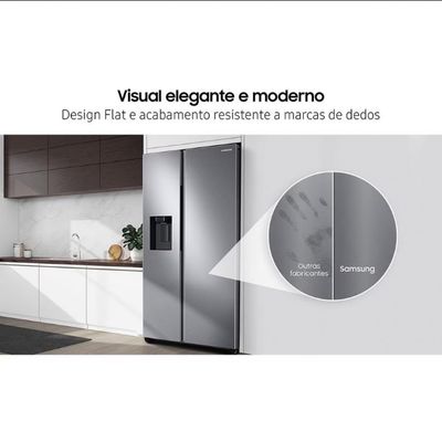 Geladeira Side By Side Digital Inverter RS60T5200S9 Frost Free All Around Cooling Spacemax Look 602L Samsung Inox / 110V