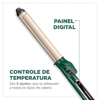 Modelador de Cachos Mondial Quatro Elementos MC-Ju-02 com Cabo Giratório Verde / Bivolt