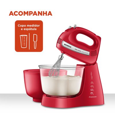 Batedeira Bella Massa Mondial Vermelha e Inox 500W B-55-R 220