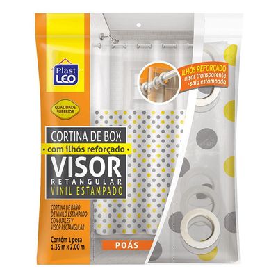Cortina Para Box 135x200 Vinil com Ilhos Plast Leo Poas
