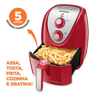 Fritadeira Air Fryer 5 Litros Mondial AFN50RI Vermelha 220V