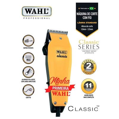 Máquina De Cortar Cabelo Classic com 6 Pentes de Corte Wahl Amarelo / 220V