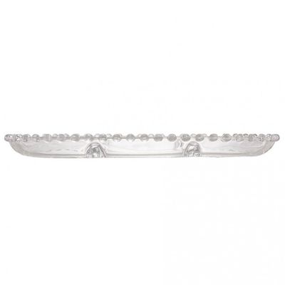 Petisqueira Oval com 3 Divisórias Gourmet em Cristal Transparente 30 cm Wolff Transparente
